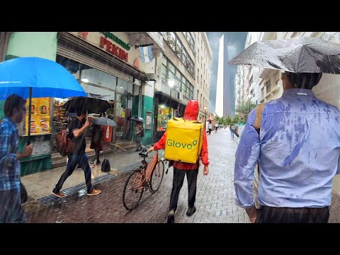 BUENOS AIRES, Argentina — DOWNTOWN Walking Tour - Rain Walk (Narrated)【4K】☂️🇦🇷