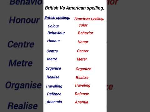 Difference between British and American words spelling.