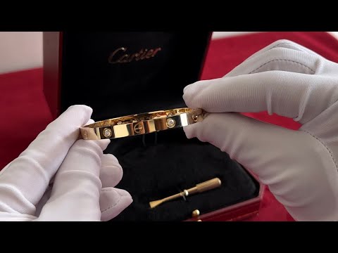 Unboxing Video | Cartier Love Bracelet, 4 Diamonds Yellow Gold