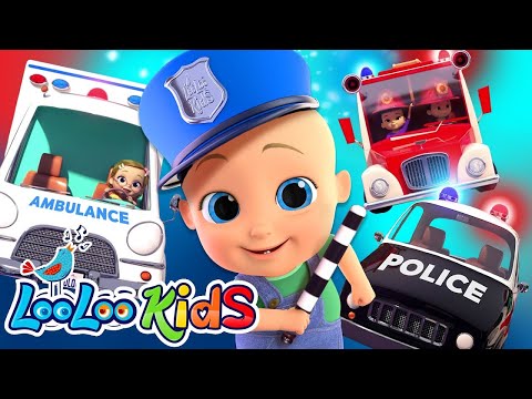 Rescue Vehicles Song 🚒🚑 Fire Trucks, Ambulances & Helicopters 🚨 Educational Kids Songs 🚁 LooLoo Kids