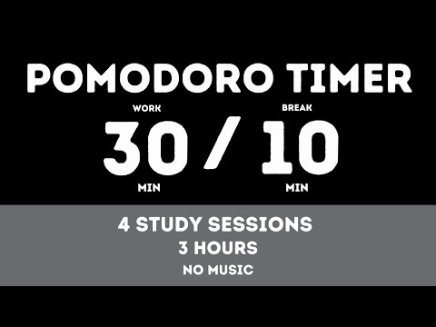 30 / 10  Pomodoro Timer - 3 hours study || No music - Study for dreams - Deep focus - Study timer