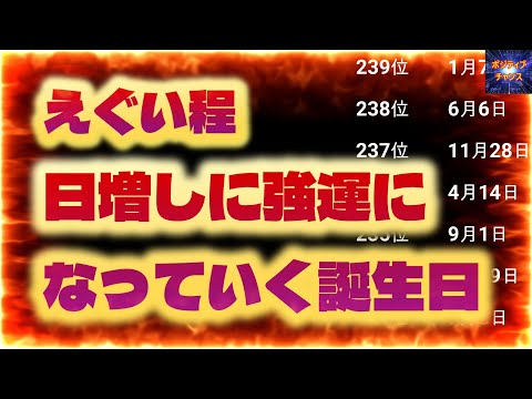 ＠【見てツキを呼びましょう！】【えぐい程日増しに強運になっていく人の誕生日！】366位カウントダウン【占い誕生日】あなたにとって素晴らしい明日になりますように！ラッキーデーは説明概要欄をご覧下さい！