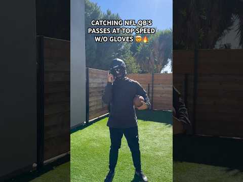 Catching NFL QB Passes Top Speed 🤯🔥 (NO GLOVES)  #football #challenge #viral