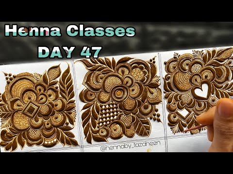 Tazaheen Henna Classes DAY 47 || Learn Detailed Henna With Tazaheen Henna Classes 2024