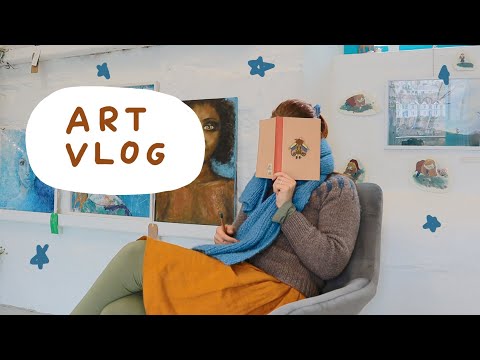 ART VLOG 12 Preparing for the exhibition in Cornwall, meeting Melanie Chadwick, introducing puppies.