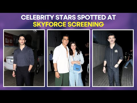 Akshay Kumar, Veer Pahariya, Vedang Raina & More At Skyforce Screening