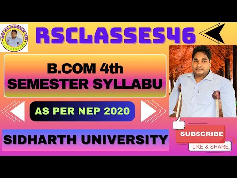 b.com 4th semester ka syllabus 2024|SYLLABUS OF B.COM 4th SEMESTER|SIDHARTH UNIV. SYLLABUS B.COM