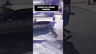 Woman vs. 3 Armed Robbers #defensivegunuse