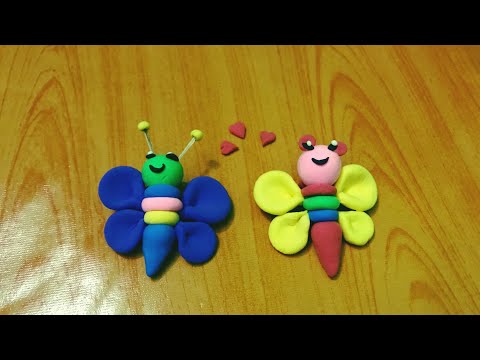 Butterfly polymer clay toys// how to make Butterfly from clay.