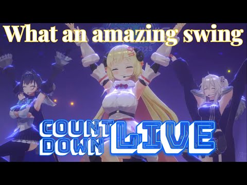 【年越しライブ】3人の「What an amazing swing」が最高！！【ホロライブ切り抜き/角巻わため/獅白ぼたん/Ouro Kronii】#hololivecountdown2024