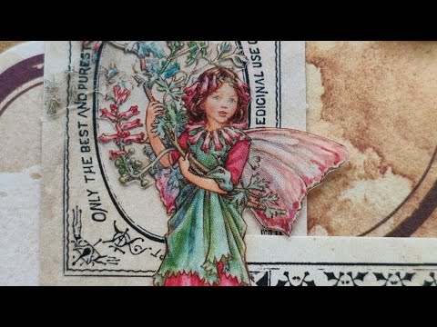 7 mins | Trimming a pink & green vintage fairy sticker #vintage #fairy #trimmingstickers