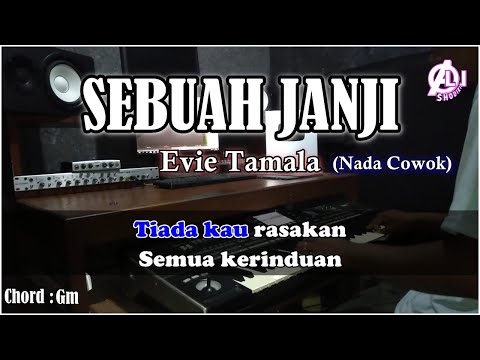 SEBUAH JANJI - Evie Tamala - Karaoke Dangdut Nada Cowok (Cover) Korg Pa3X Lirik & Chord