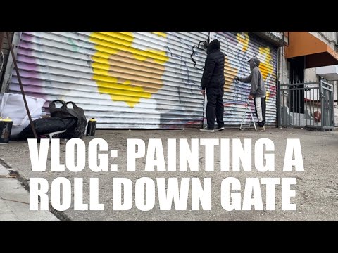 VLOG 1: Spray painting a roll down gate in Brooklyn.