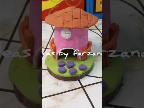 playdough house #clayhouse #playdoughcrafts #artandcraft #superclay #clayart #disposalglasscraft