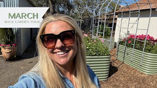 March BACK Garden Tour! 🌸🌿🐓 First Sweet Pea Blooms, Ranunculus & Happy Chickens!