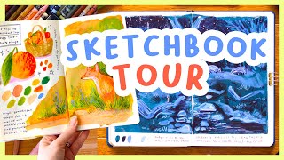 I painted every day for one month 🎨 My mixed media sketchbook tour!