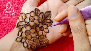 Very Beautiful Unique Floral Palm Mehndi Design || Latest Beautiful Palm Henna Design Tutorial