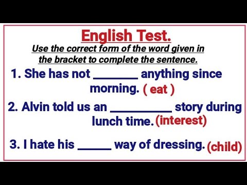 English Test ✍️ Can you pass this English test excellently?📝