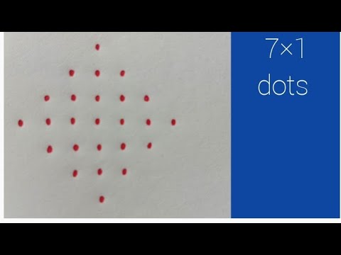 7×1 dots kolam | Deepa rangoli with dots | small dots muggulu | easy dot muggulu |