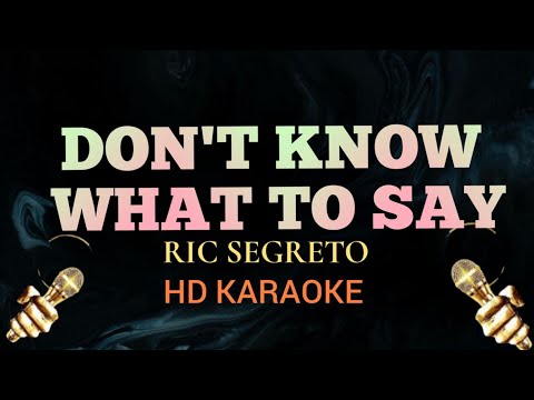 Don't Know What To Say - Ric Segreto (HD Karaoke)