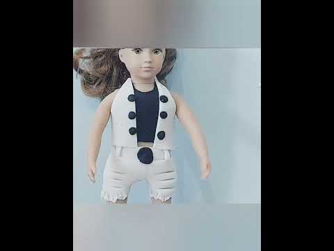 DIY polymer clay doll outfit #clay #clayvideos #craft #diycraft  #polymerclay #shorts #Debidoll