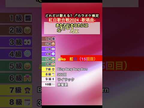 【紅白歌合戦2024】最新ヒット曲から懐かしの名曲まで歌唱曲をどれだけ歌える？【カラオケ検定】 #紅白 #2024年    #メドレー