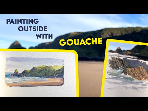 Gouache plein air studies on Scotland's coast!