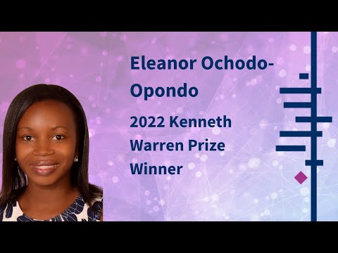 2022 Kenneth Warren Prize winner, Eleanor Ochodo-Opondo