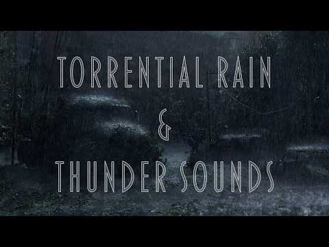 Torrential Rain & Distant Thunder On An Abandoned Street