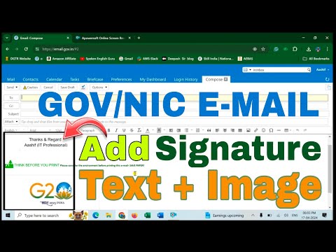 Add Text, Images, Social icons & Logo Signature in Gov/Nic e-mail Step by Step in hindi