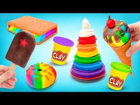 Cooking Up a RAINBOW! 🍩🌈 Colorful Clay Desserts🌈! Fun DIY with Slick Slime Sam's Maker World