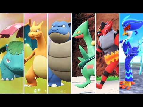 Pokémon Scarlet & Violet : All Starters Evolutions Comparison (Indigo Disk)