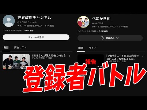 負けたら引退！ニート部新チャンネル登録者バトルレース開催