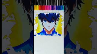 Drawing Isagi Yoichi ⚽️💙- Stained Art 🎨 | from Blue Lock #art #bluelock #isagiyoichi