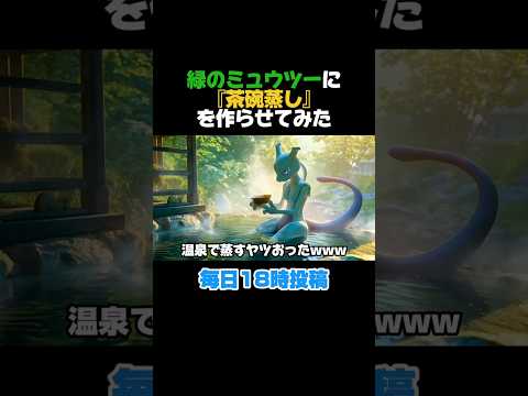 【ポケモン】【非公式】緑のミュウツーに茶碗蒸しを作らせたら戦い出した #shorts #ai #pokemon #ポケモン