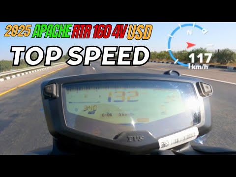 2025 New TVS Apache 160RTR 4V GPS Top Speed