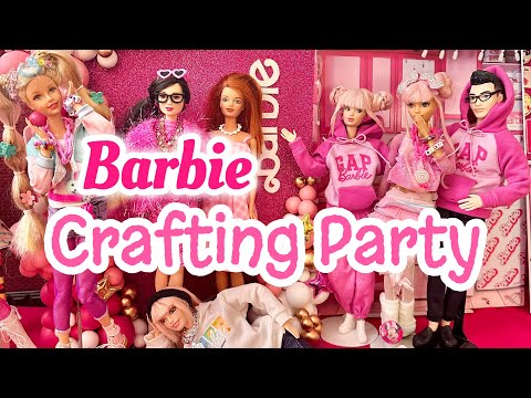 Barbie Crafting Party with Friends! RE-MENT Miniatures Doll-sized DIY and MORE!!