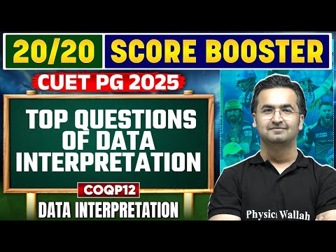 CUET PG 2025 Data Interpretation | Top Questions Data Interpretation | CUET PG COQP12 | PW