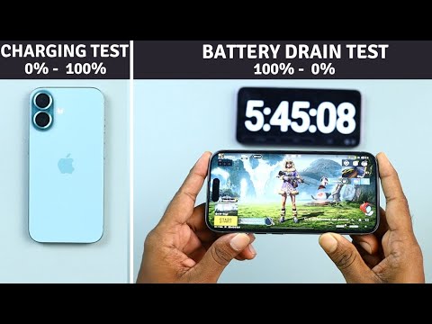 iPhone 16 BGMI Battery Drain Test 100% - 0%  || iPhone 16 Charging Test 0% - 100%