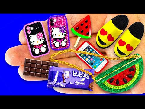 45 EASY DIY MINIATURE REALISTIC FOOD, DRINKS and THINGS | Handbags, Chocolate, Cola, Sprite