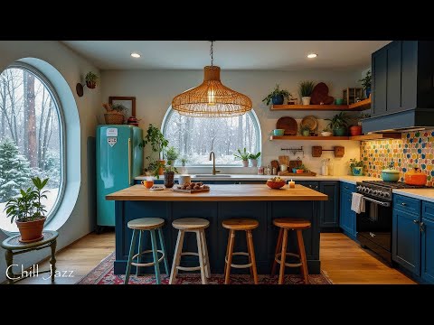 Cozy Morning Kitchen Ambience with Soft Piano Jazz Music & Bossa Nova to Work, Study