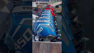 Raise ‘em up!  $800k of Mercury Racing outboard engines. #outboards #powerboat #centerconsoles