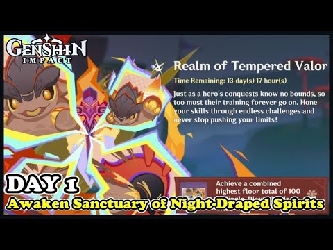 Realm of Tempered Valor Event Part 1 "Awaken Sanctuary of Night-Draped Spirits" Genshin Impact