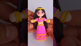 cute indian doll 😍 Diy Polymer Clay Miniature #indiandoll #shortvideo