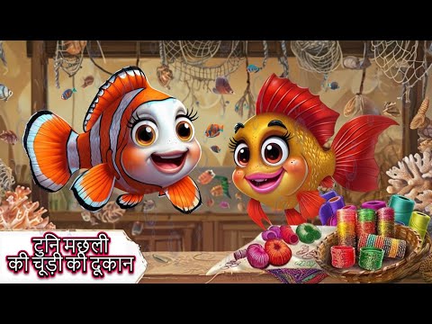 टुनि मछली की चूड़ी की दुकान|tuni ka cartoon #fish #tunimachlihinditv|Fish cartoon video in hindi