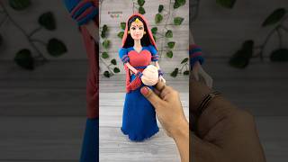 Reverse Play⏮️Diy Big Doll Dress Making With Super Clay🥰💕😍Old Doll Makeover To Village Gudiya💃🥰😍💃💃