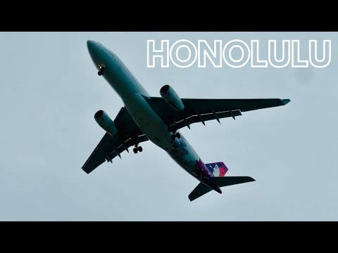 Honolulu Reverse Ops Airport Spotting During Storm - Rwy 26L (Kona Winds)