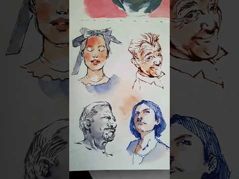 Pen Portrait Drawing Tutorial on my channel! #artshorts