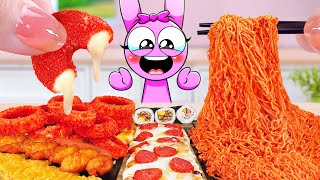 Pinki Food Cooking 😍 Eating Miniature Cheese Donut, Spicy Noodles, Hot Dog 🔥 Tina Mini Cooking