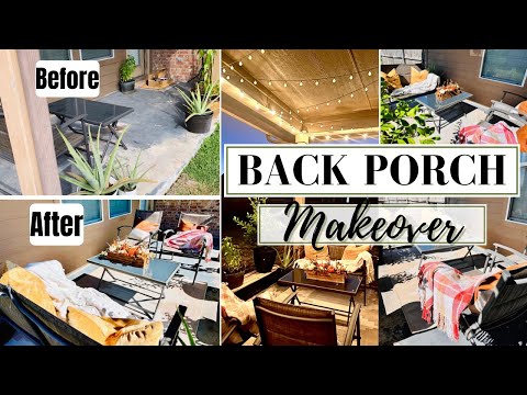 Back Porch Makeover | Back Porch Clean and decorate with me | DIY Porch